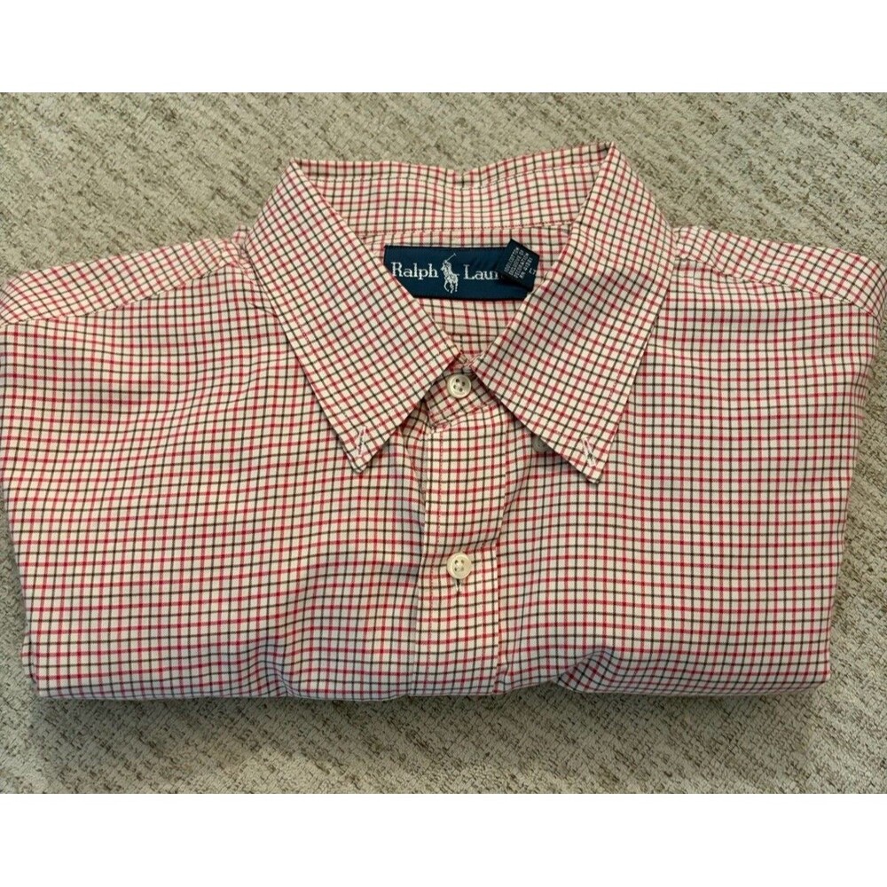 Vintage Polo Ralph Lauren Shirt Mens XL Tattersall Grid Check Button Down 90s